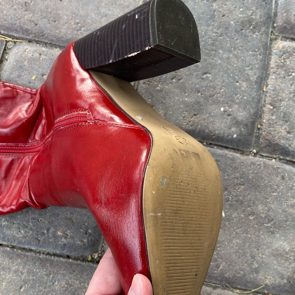 Cherry Red Cowgirl Boots Heeled Boots Riding boots - Picture 7 of 8